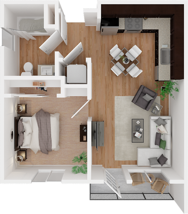 1BDRM, 1BTH 257 floor plan